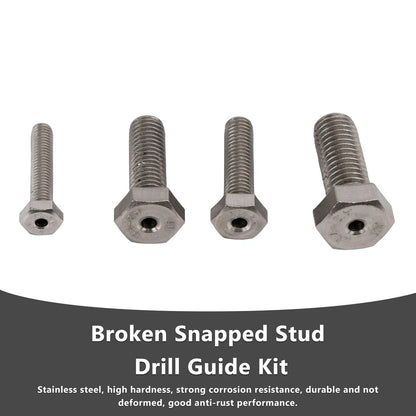 Set of 4 Stainless Steel Broken Stud Drill Guides for M6, M8, M10, M12