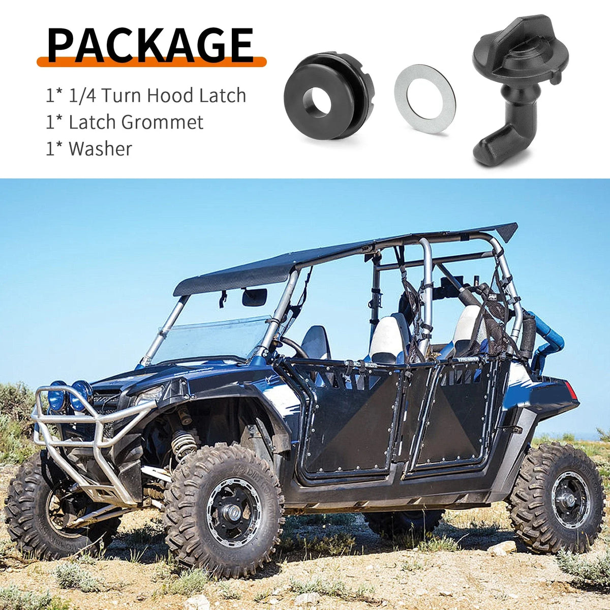 Hood Latch Toggles & Grommets Washers Kit for Polaris RZR 800 (2008–2014)
