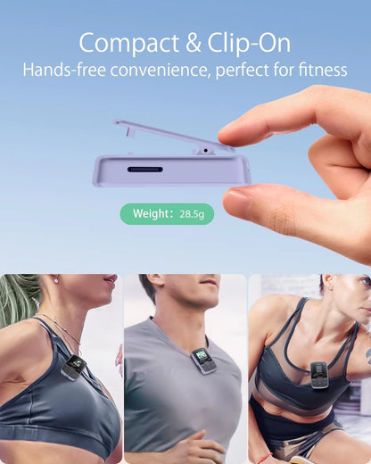 MP3 Player Bluetooth 5.2 Mini Size Sports Clip FM Radio 64GB