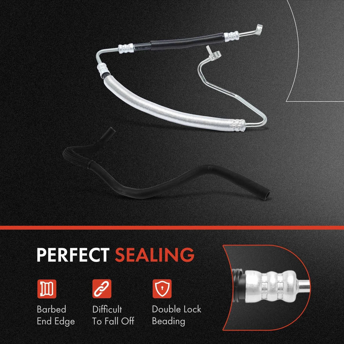 2X Power Steering Return & Pressure Line Hose for Ford Fusion (2006–2009) - 3402488, 3403903