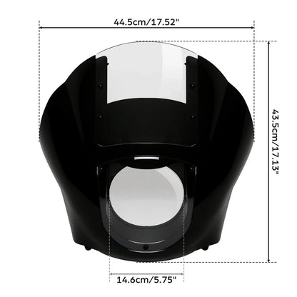 Clear Vivid Black Quarter Fairing for Harley Sportster (1988–Present), Dyna (1995–2005)