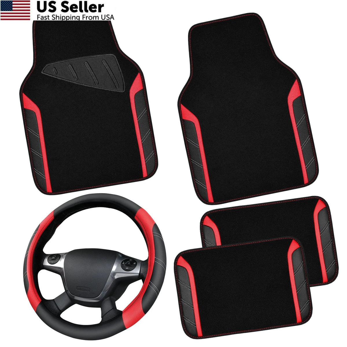 Leather Steering Wheel Cover for Car (Universal Fit)
