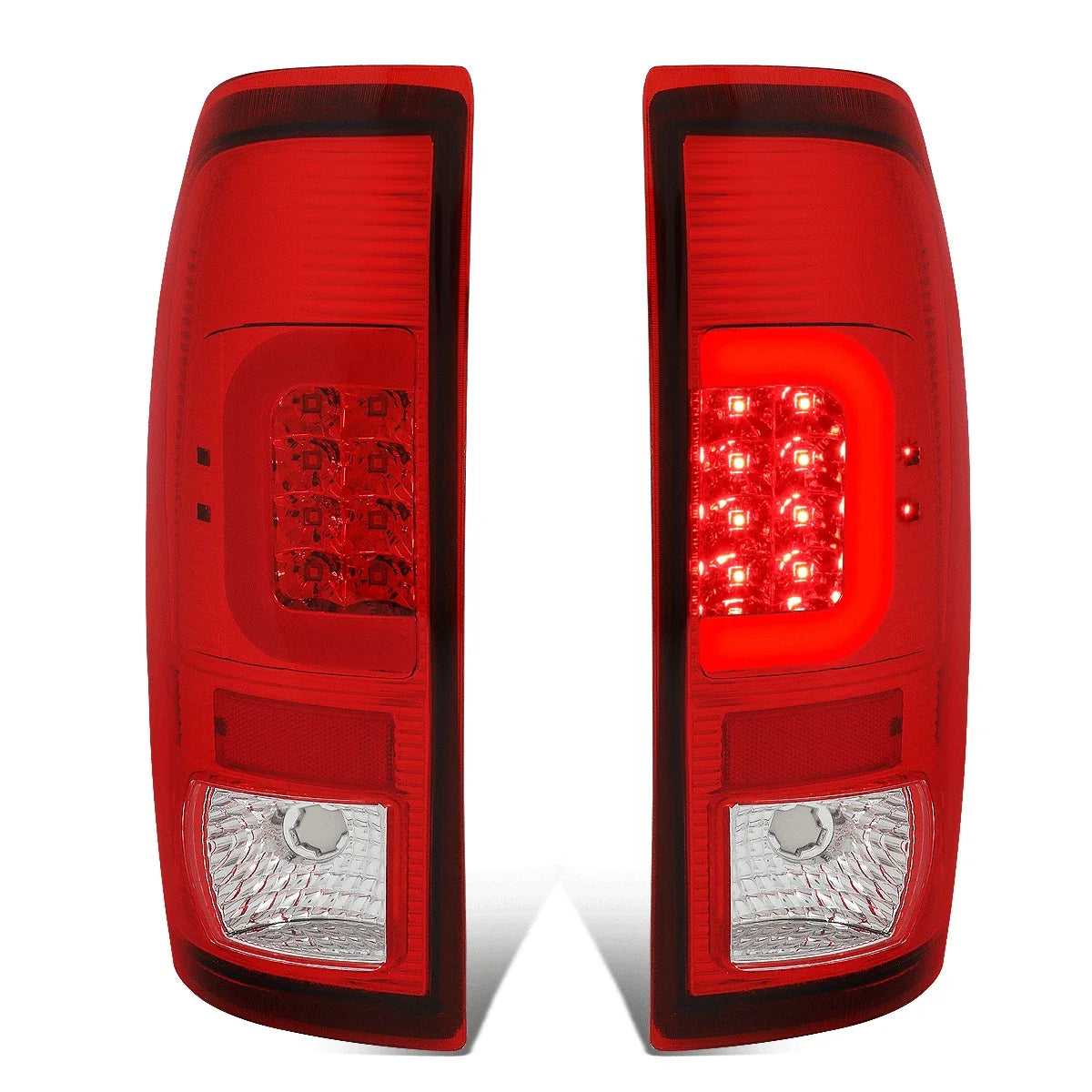 Red LED C-Bar Tail Brake Light Lamps for Ford F250 F350 Super Duty (2008–2016)