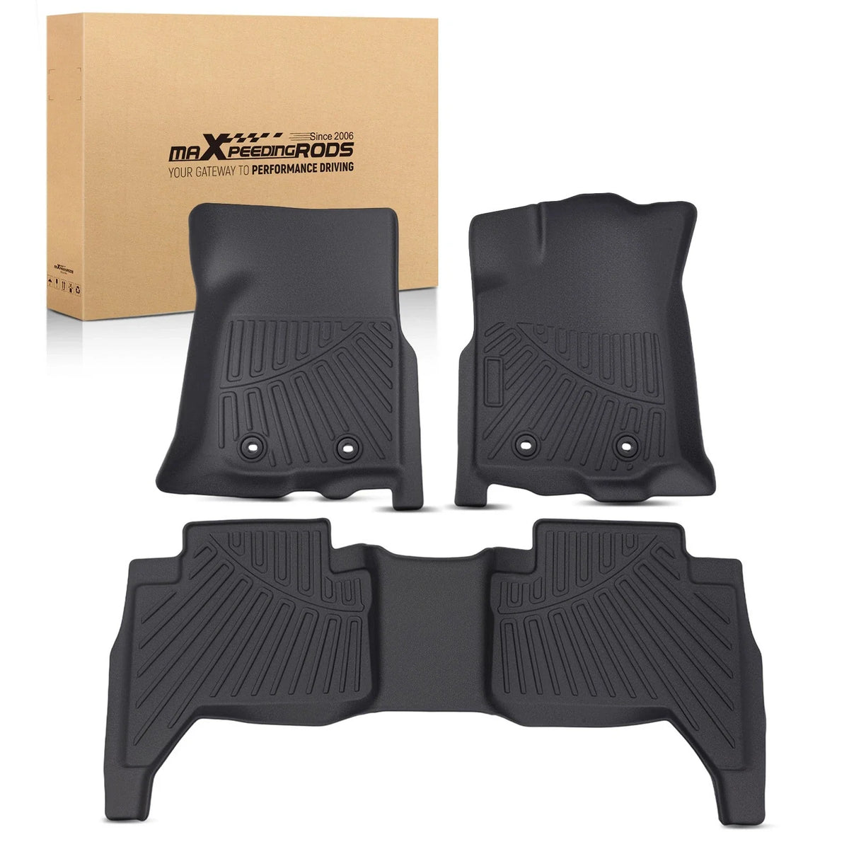 All Weather Floor Mats Liner for Toyota Tacoma Double Cab (2018–2023) TPE