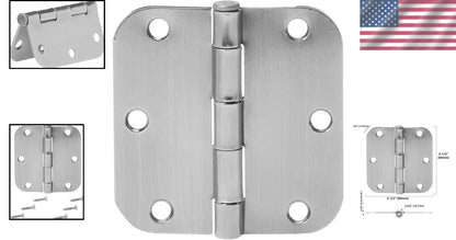 Set of 18 Satin Nickel Door Hinges 3.5" x 3.5"