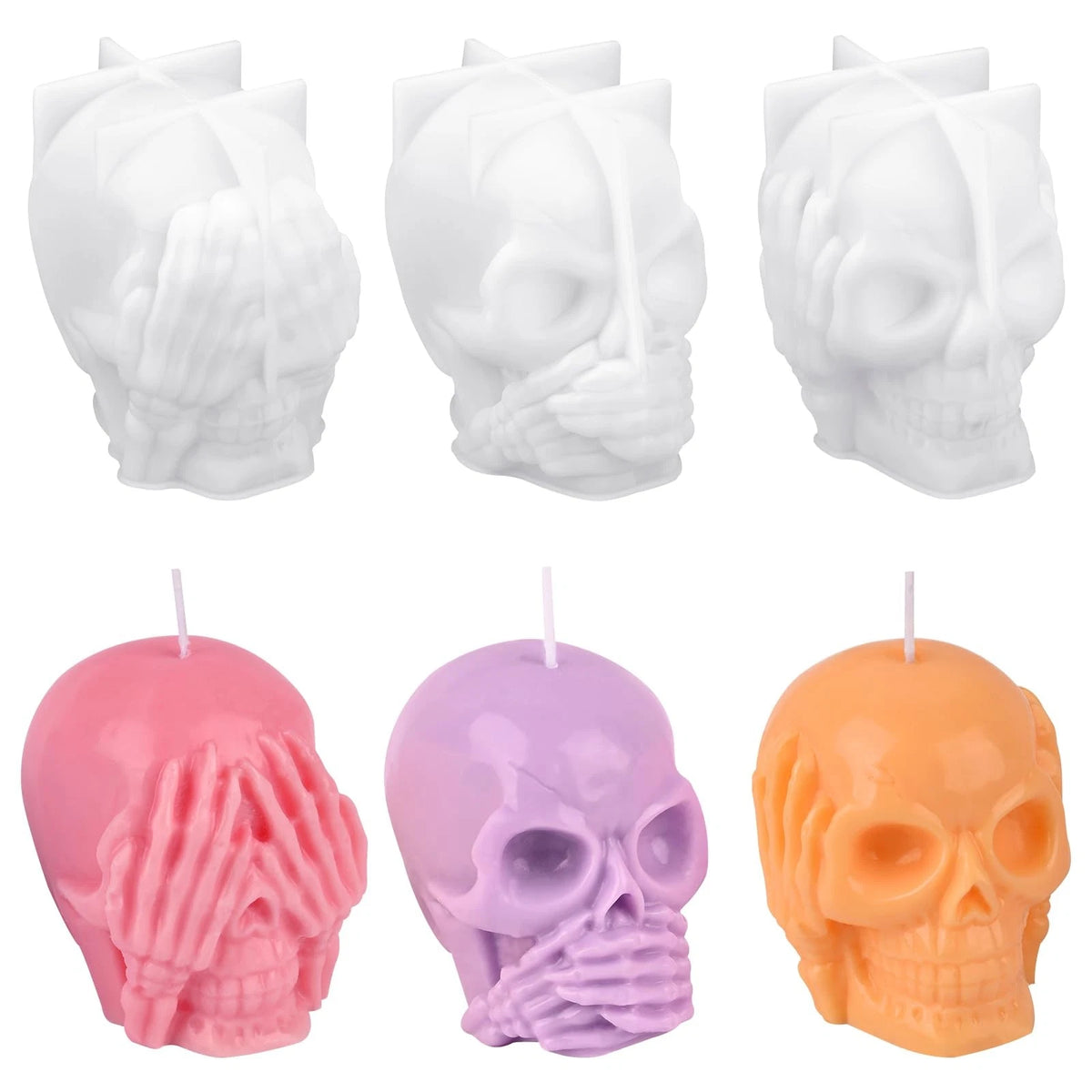3 Pack Skull Candle Molds for 3D Resin