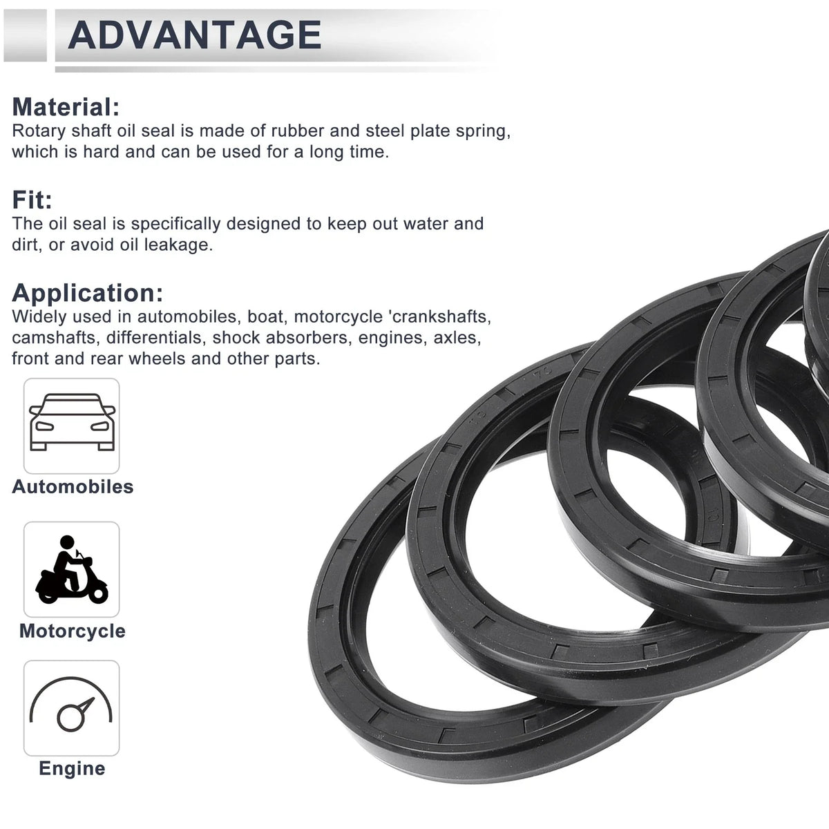 Set of 5 Oil Seal Rotary Shaft Seal 70x90x10mm for Various Models