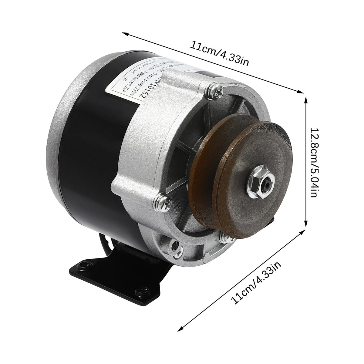 12V 250W Electric Brushed Motor with Belt Pulley for E-Scooter Bike