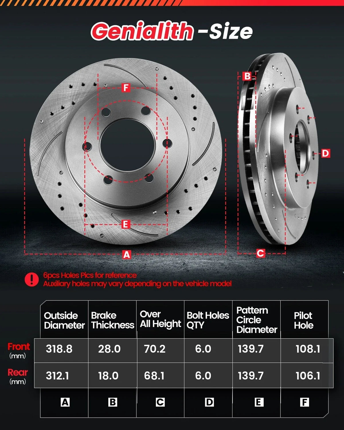 Front & Rear Brake Rotors + Ceramic Pads for Toyota Sequoia (2001–2007)