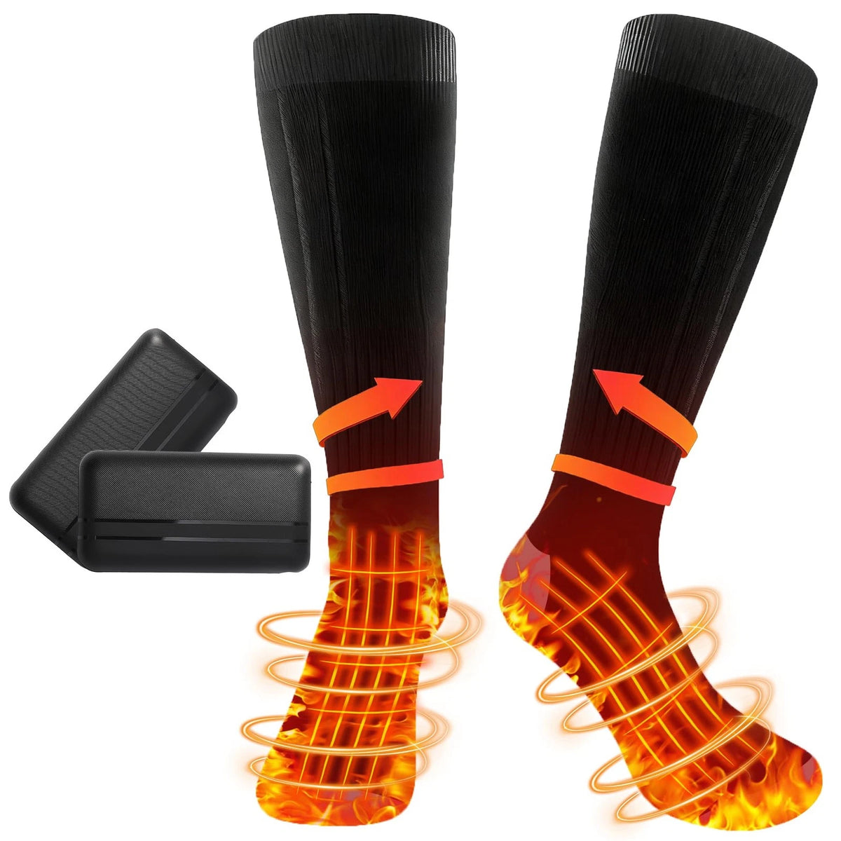 Heated Socks for Men Women, Battery Operated, Black (One Size)