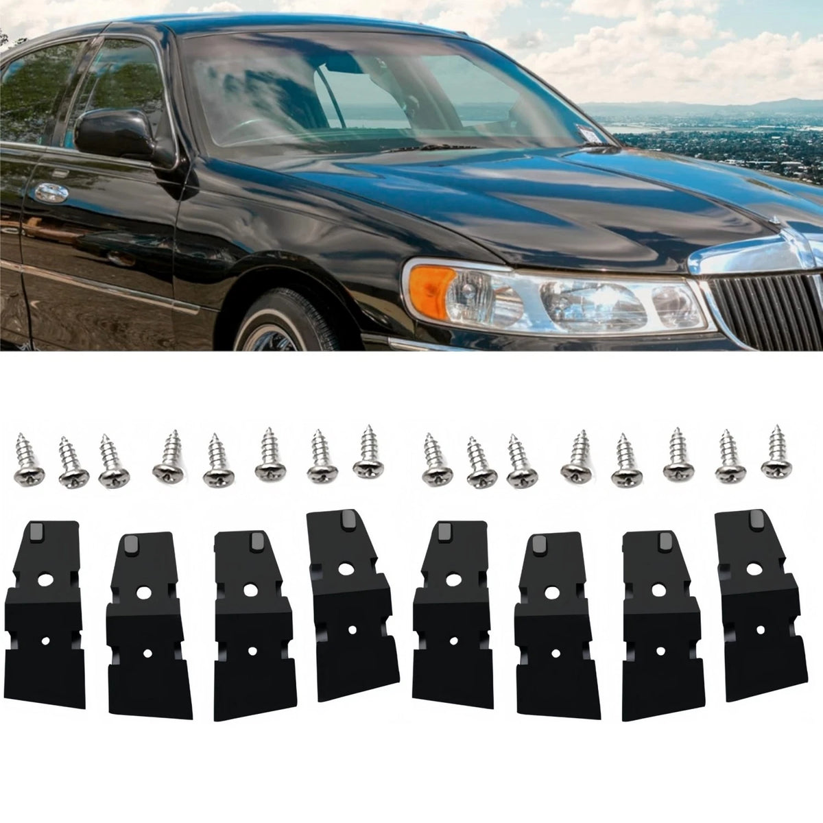 8Pcs Door Pull Strap End Caps Repair Kit for Lincoln Town Car (2003–2011)