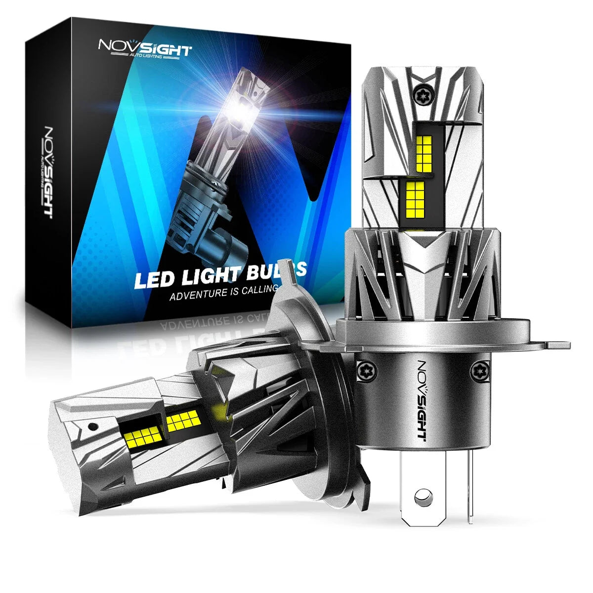 2X H4 LED Headlight Bulbs 9003 HB2 6500K 70W 18000LM for