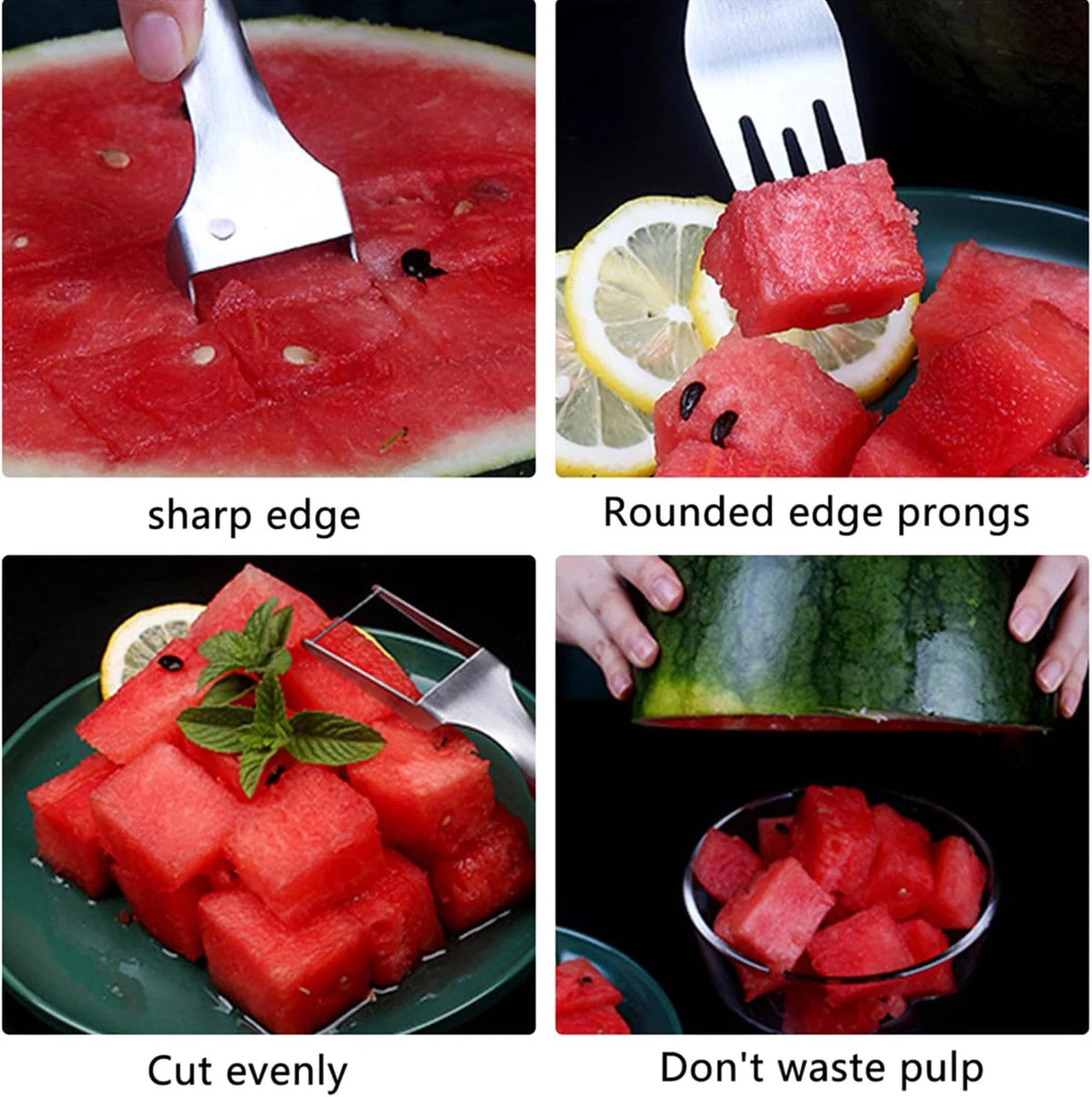 2X Watermelon Slicer Cutter - Stainless Steel Fruit Cutting Tool