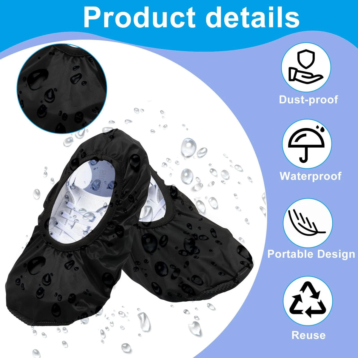 Reusable Bowling Shoe Covers for Small Shoes - Non-Slip PVC & Polyester