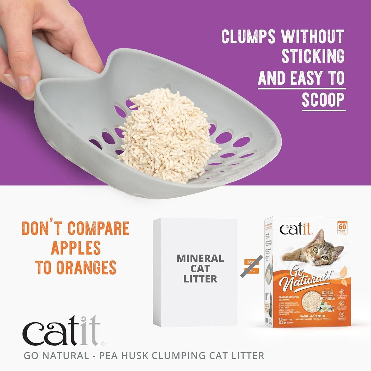 12.3 lbs Catit Go Natural Pea Husk Clumping Cat Litter for Cats (No Years)