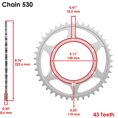 O-Ring Drive Chain & Sprockets Kit for Yamaha R1 YZF-R1 (1998–2003) EG1617FS112XO