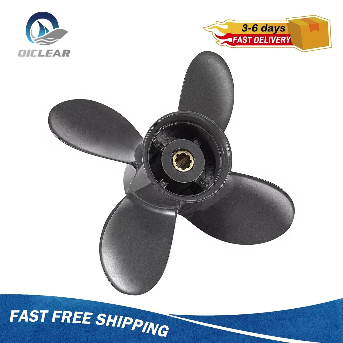 9.25 x 10 Aluminum Outboard Propeller for Honda 8-20HP (RH)