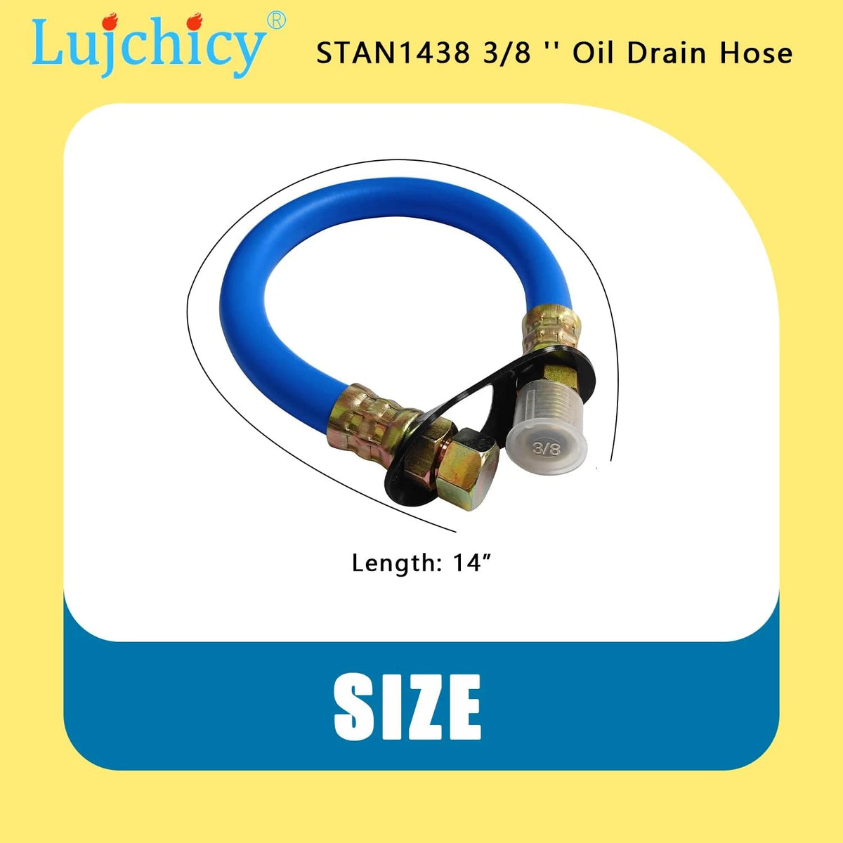 3/8" Oil Drain Hose for Various Applications (14" Length)