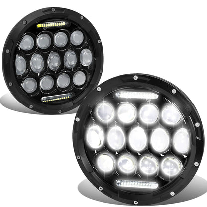 LED DRL Projector Headlights for Jeep Wrangler JK (2007–2018) - Black Housing