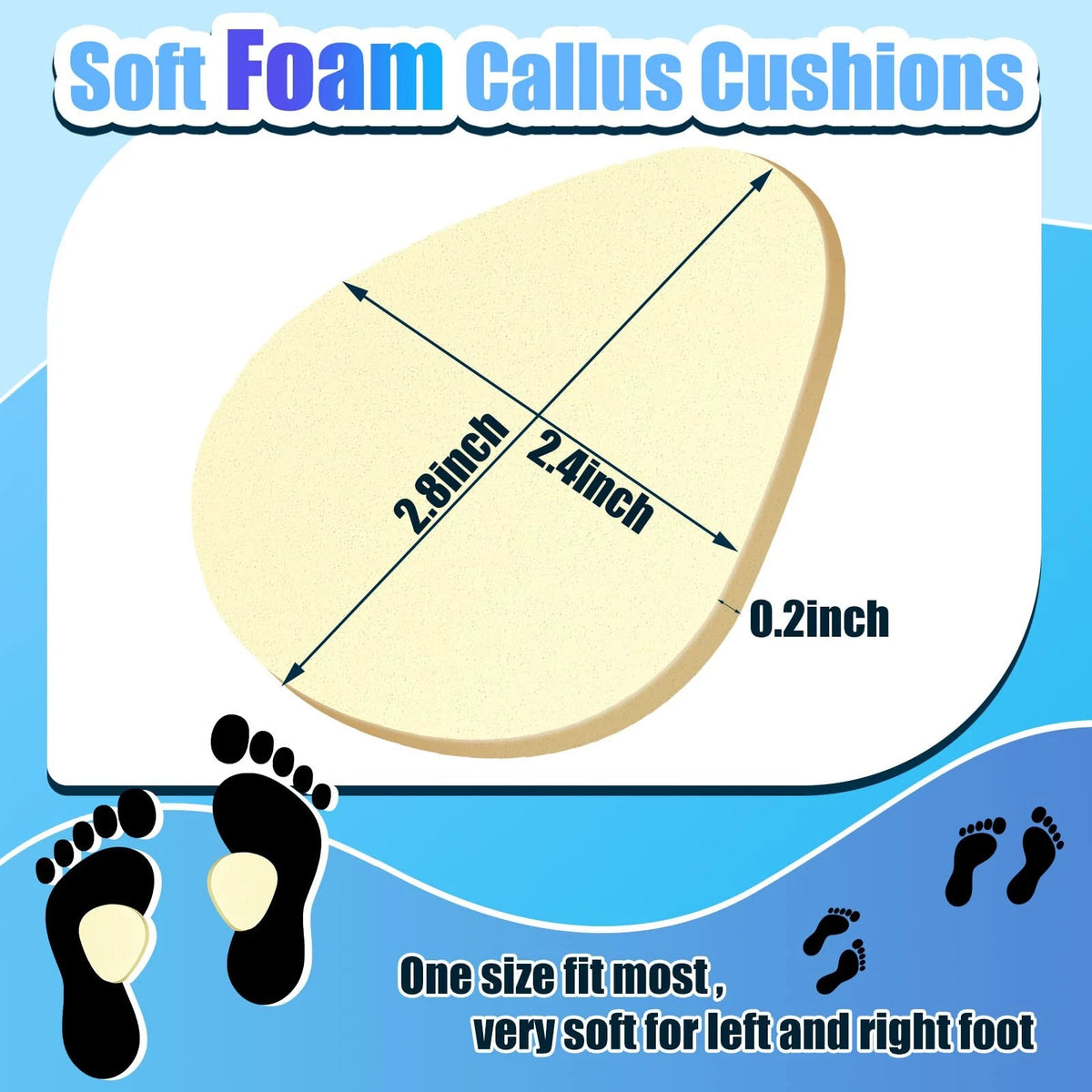 36 Pcs Metatarsal Foot Pads for Pain Relief (1/5 Inch, Beige)