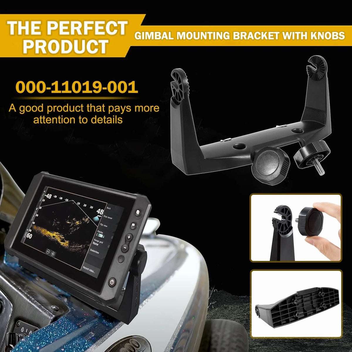 Gimbal Mounting Bracket w/Knobs for Lowrance HDS-7 (Gen2, Gen3)