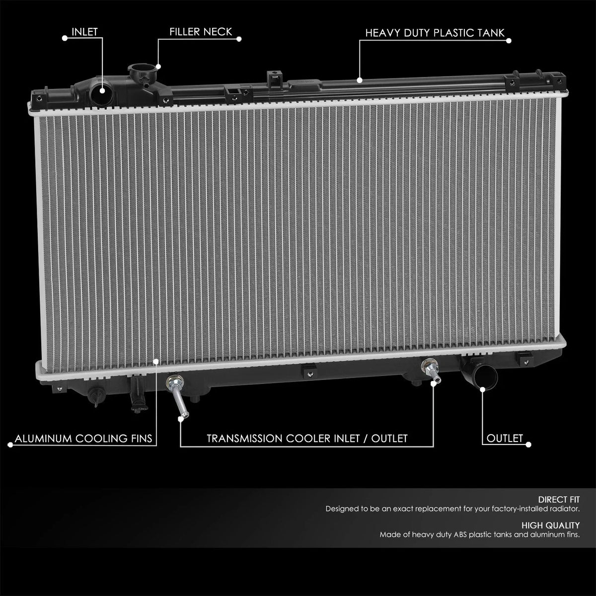 Full Aluminum Core Replacement Radiator for Lexus GS300/GS400 (1998–2005) DPI-2222