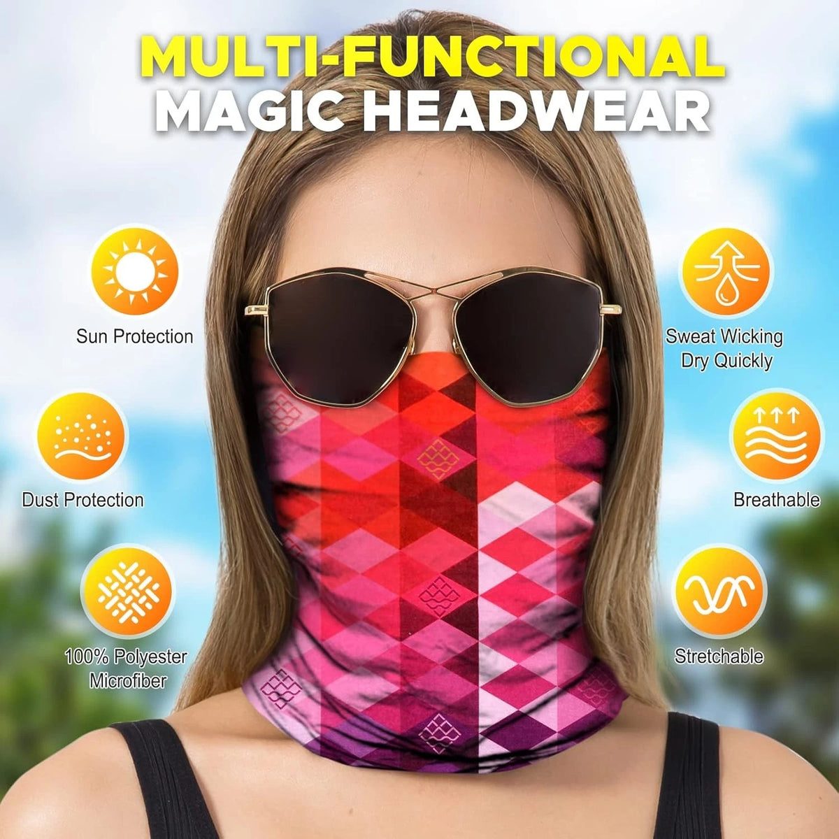 2X Bandana Neck Gaiter Head Wrap for A-fantasy