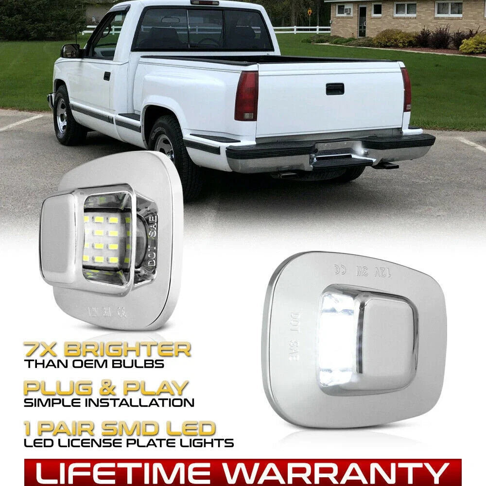 Chrome Tag Light License Plate Lamp for Chevrolet C/K 1500 2500 3500 (1990–1999)