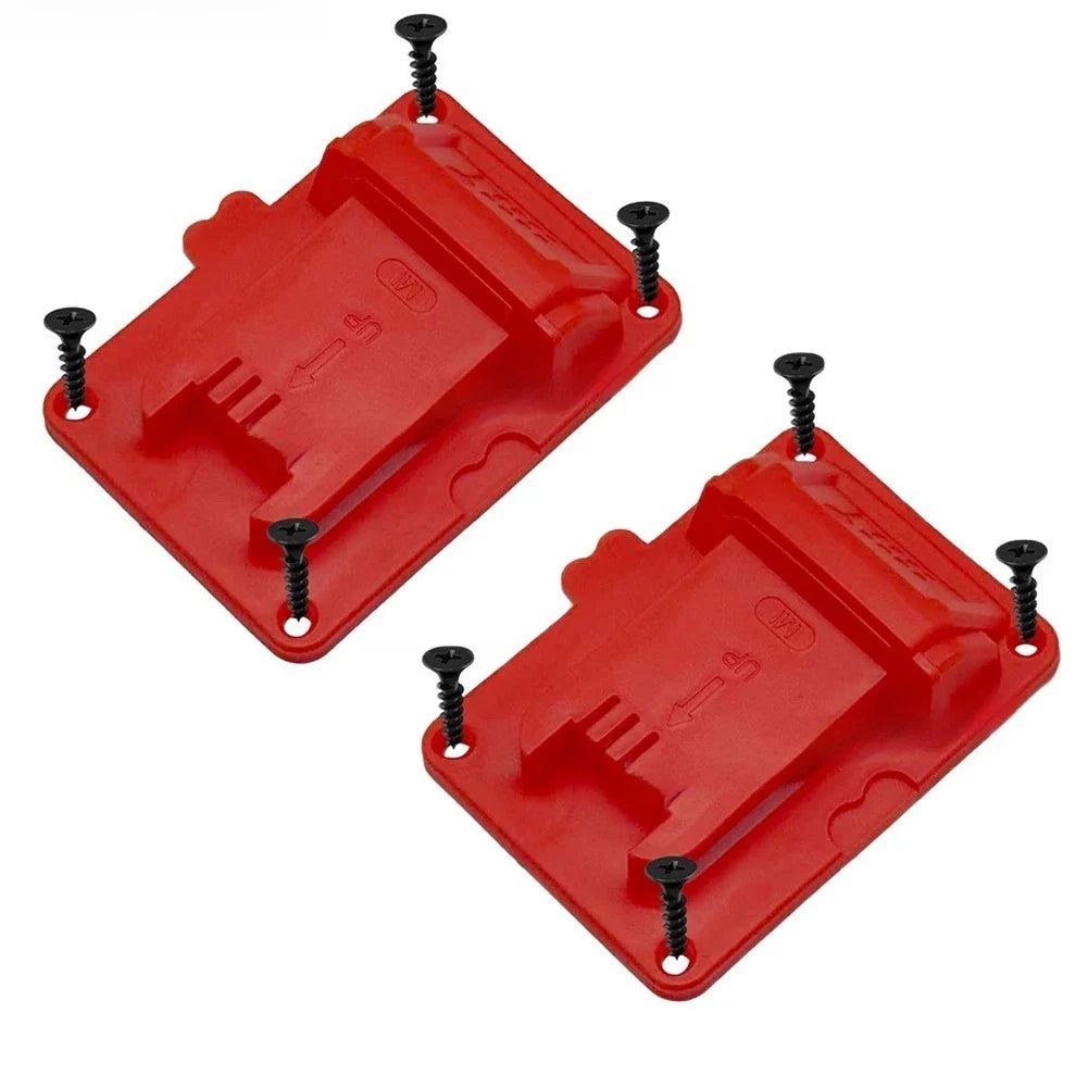 2X Red Plastic Drill Battery Holder for Milwaukee 48-11-1862