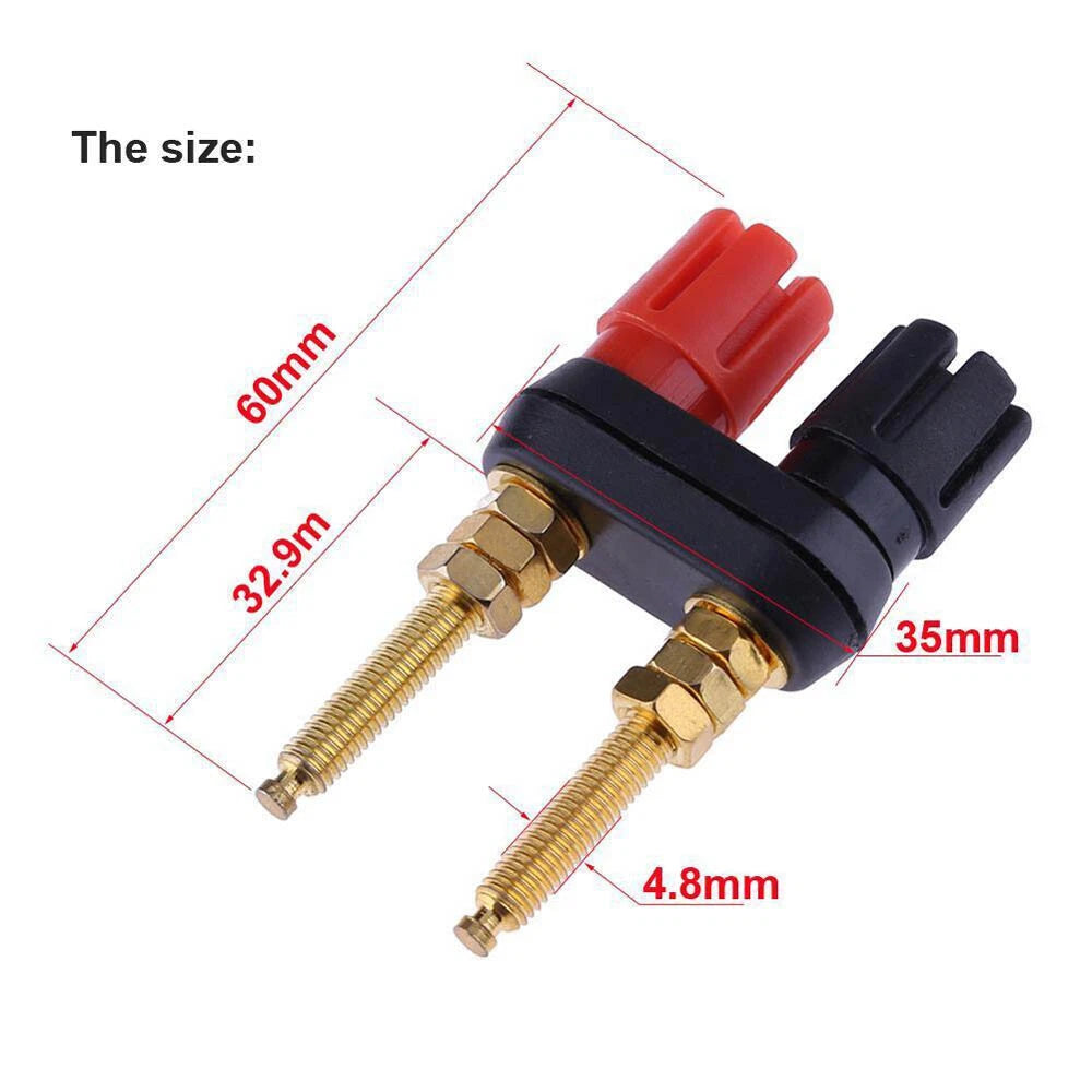 2X Extended Speaker Banana Plug Binding Post Terminal Connector Sockets