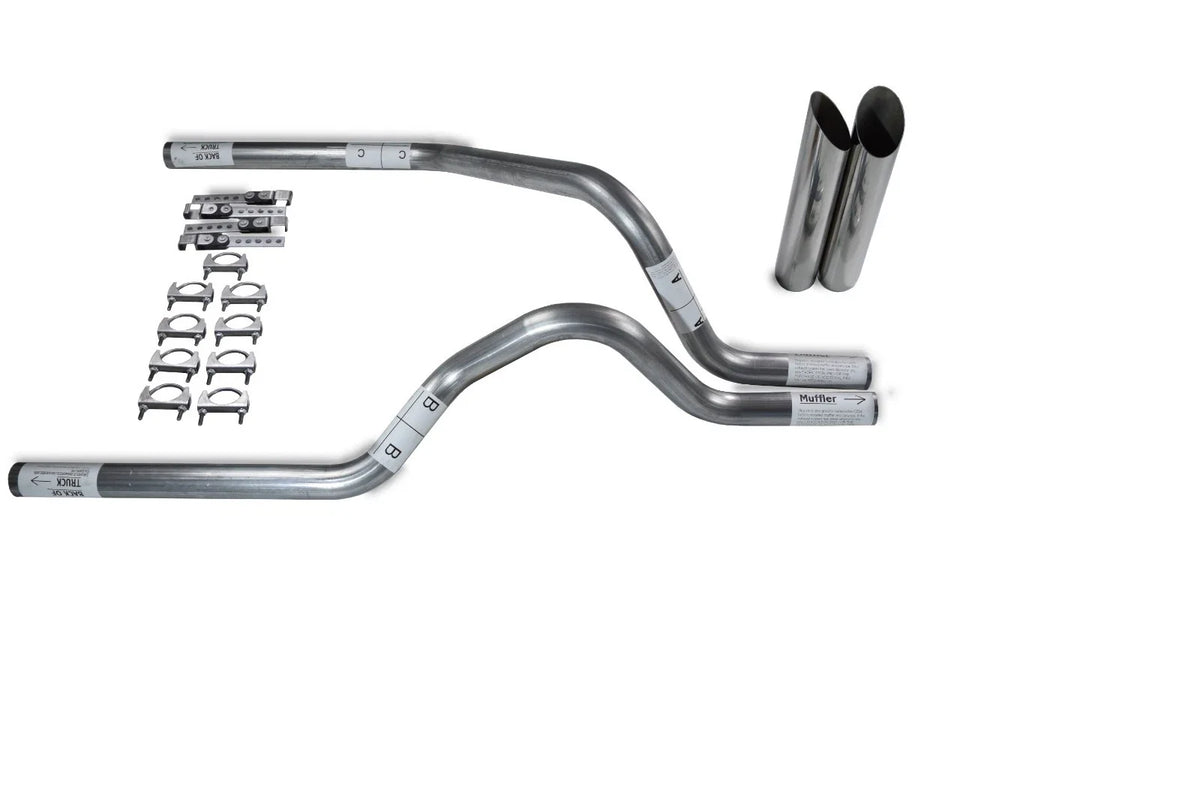 2.5" Dual Truck Exhaust Kit for Dodge Dakota (1997–2005) No Muffler Slash Tips