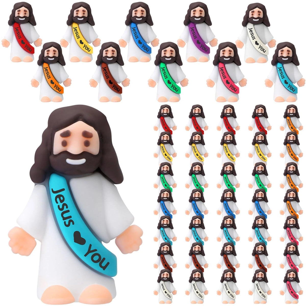 50 Pcs Mini Jesus Figures for (1.2 x 1.4 inches)