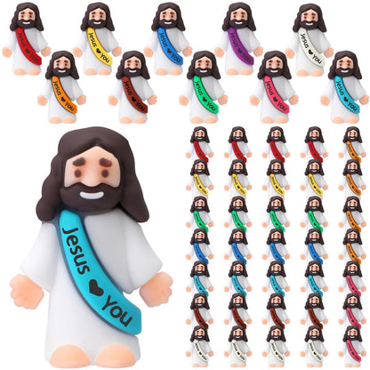 50 Pcs Mini Jesus Figures for (1.2 x 1.4 inches)