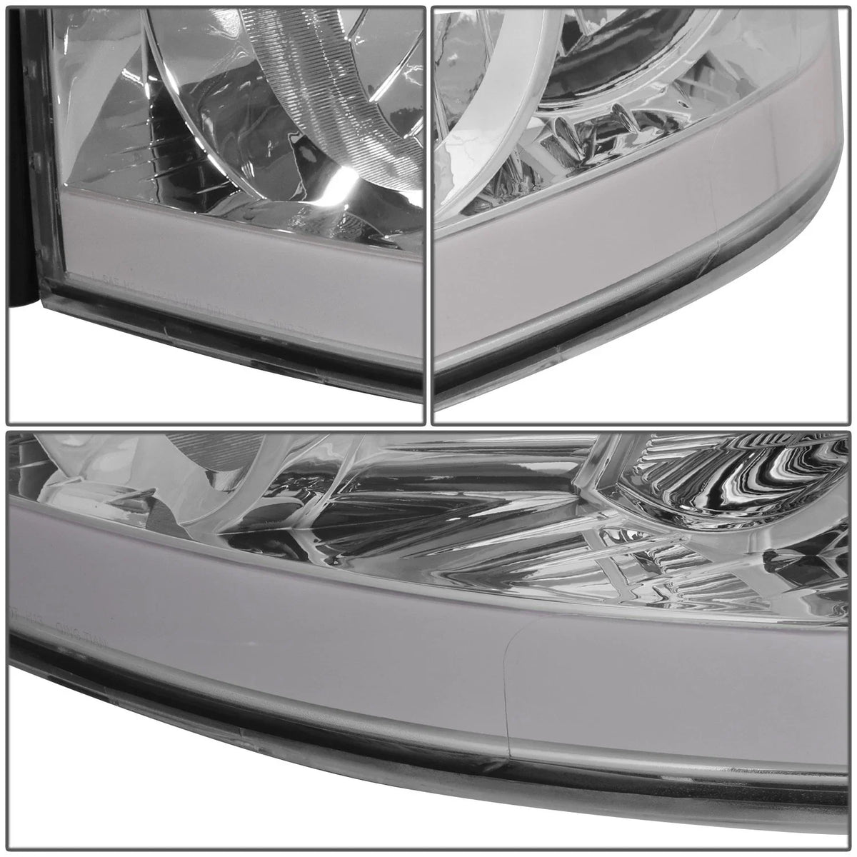LED DRL Chrome/Clear Turn Signal Headlight for Dodge Ram 1500 (2006–2009)