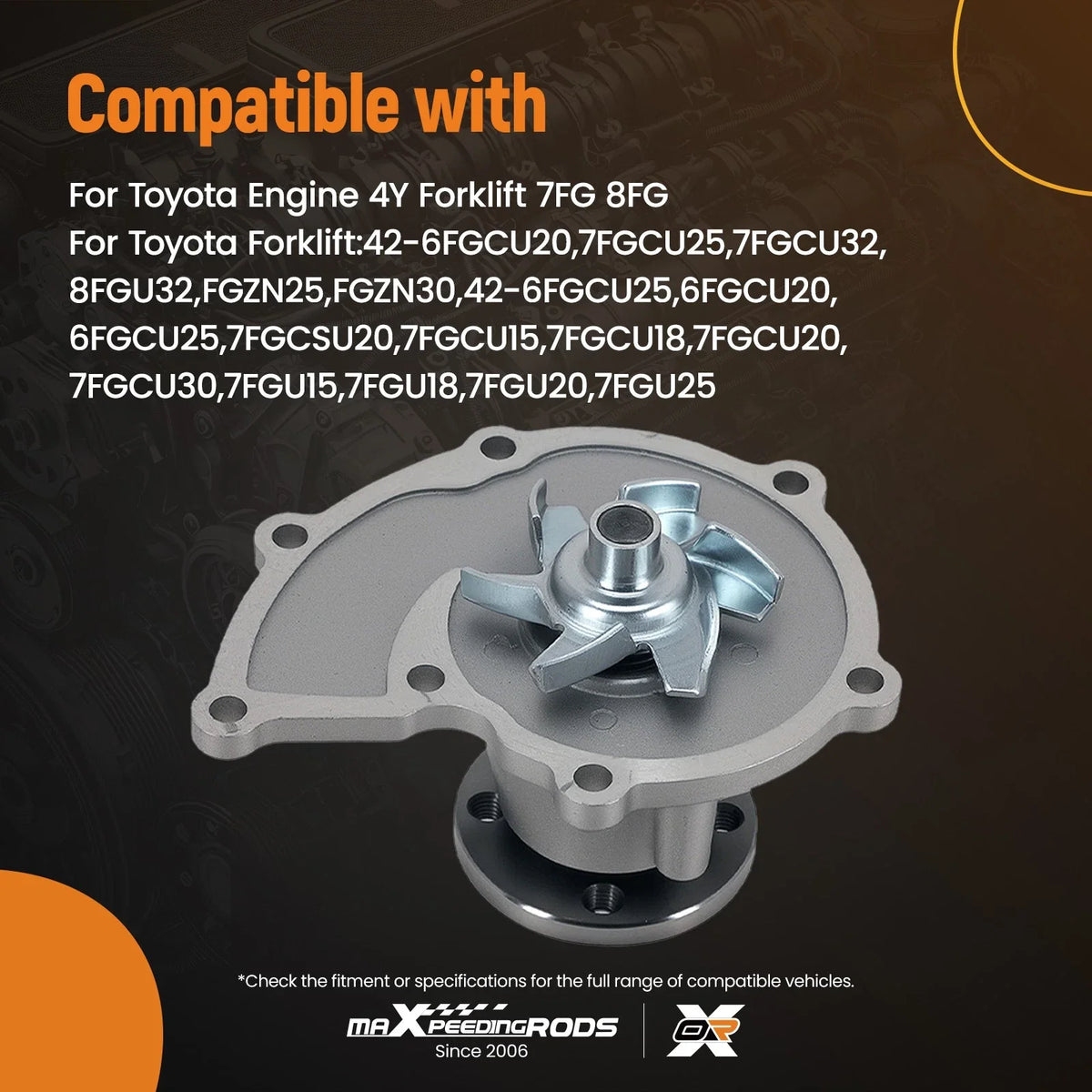 Heavy-Duty Water Pump for Toyota Forklift 7FG/8FG (680175470800)
