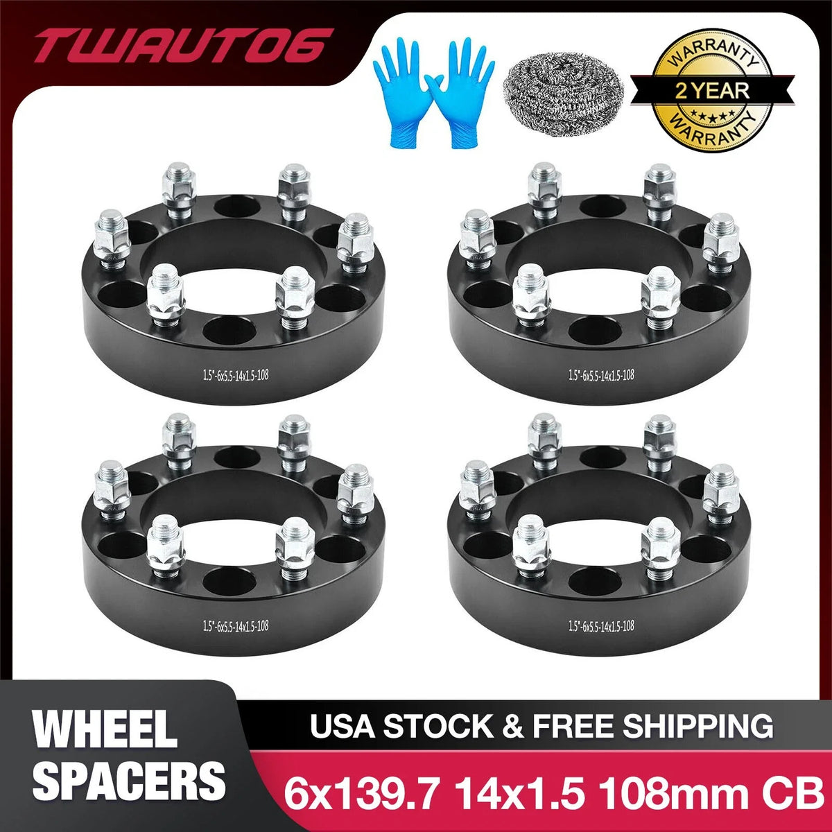 1.5 Inch 6x5.5 Wheel Spacers for Cadillac Escalade Chevy Silverado (2015–2020)