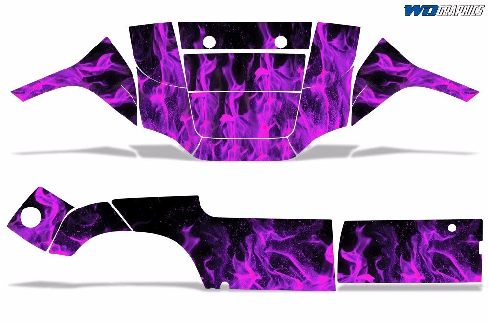 Flames Graphics Kit Decal Sticker for Yamaha Golf Cart (1995–2006)