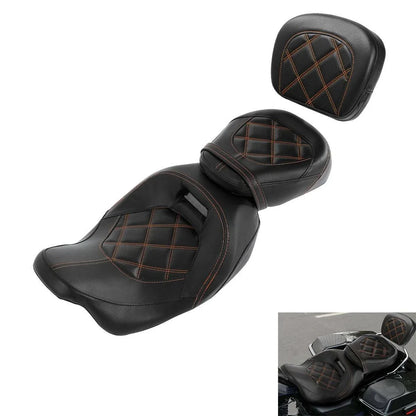 Driver Passenger Seat w/ Backrest Pad for Harley Street Glide (2009–2023)