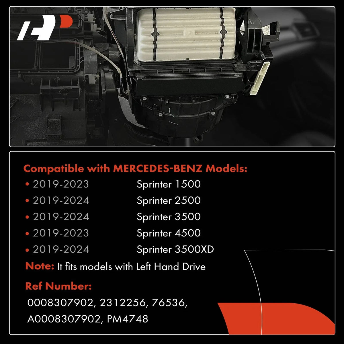 HVAC Blower Motor for Mercedes-Benz Sprinter 1500/4500 (2019–2023)