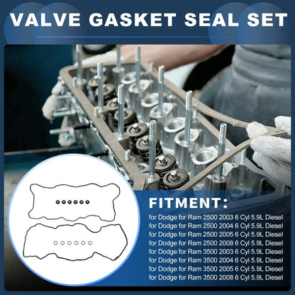 Set of 2 Valve Cover Gaskets for Dodge Ram 2500 (2003) 5086954AA