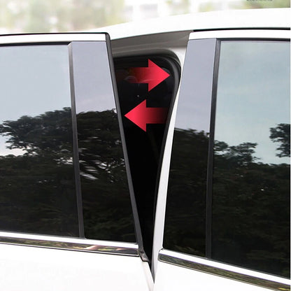 8pcs Glossy Black Exterior Pillar Post Stickers for JAC Refine S4 (2019–2022)