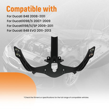 Front Headlight Upper Fairing Cowl Stay Bracket for Ducati 848 1098S (2007–2013) TUIZBC
