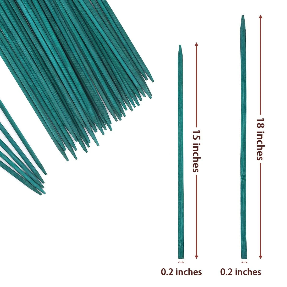 50 Pcs Green Plant Stakes 18 Inch Garden Support
