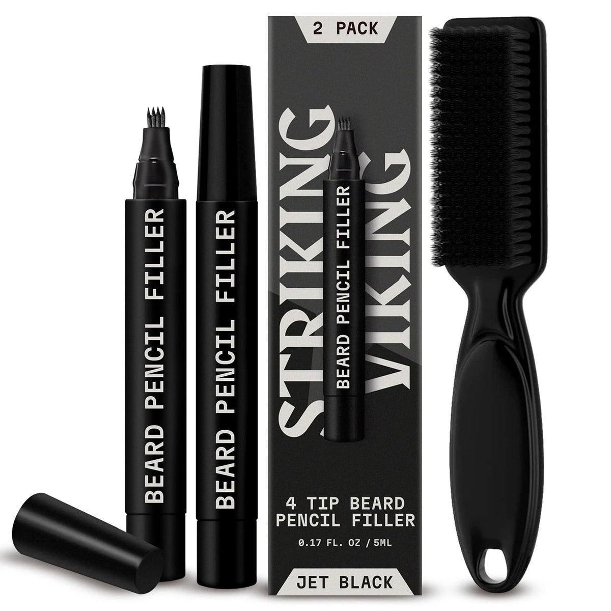 3 Piece Beard Pencil Filler Set for Men - Black