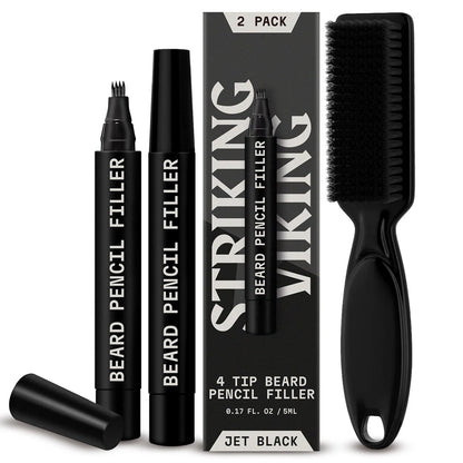 3 Piece Beard Pencil Filler Set for Men - Black