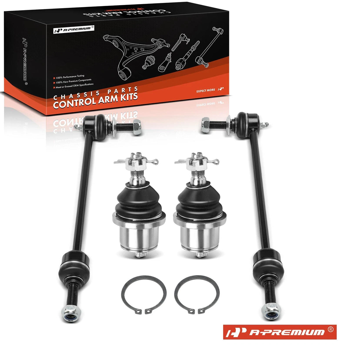 Set of 4 Front Side Sway Bar Ball Joints for Ford F-150 (2010–2014) K500193, TC5695, AL3Z3050A, BL3Z3050B