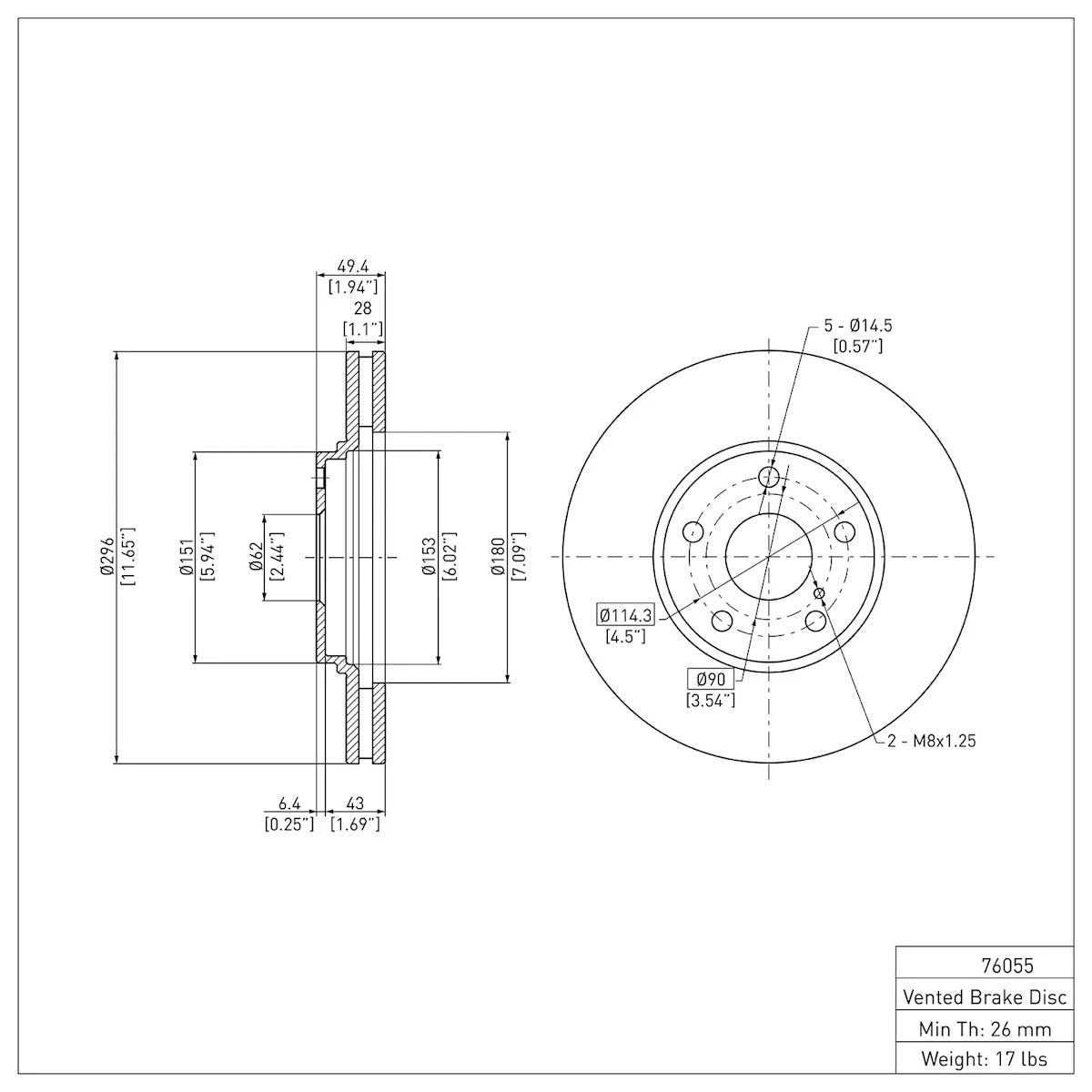 Brake Disc Set for (2006–2007) ERE-76055, 4351248010, 4351248011