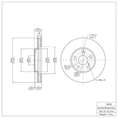 Brake Disc Set for (2006–2007) ERE-76055, 4351248010, 4351248011