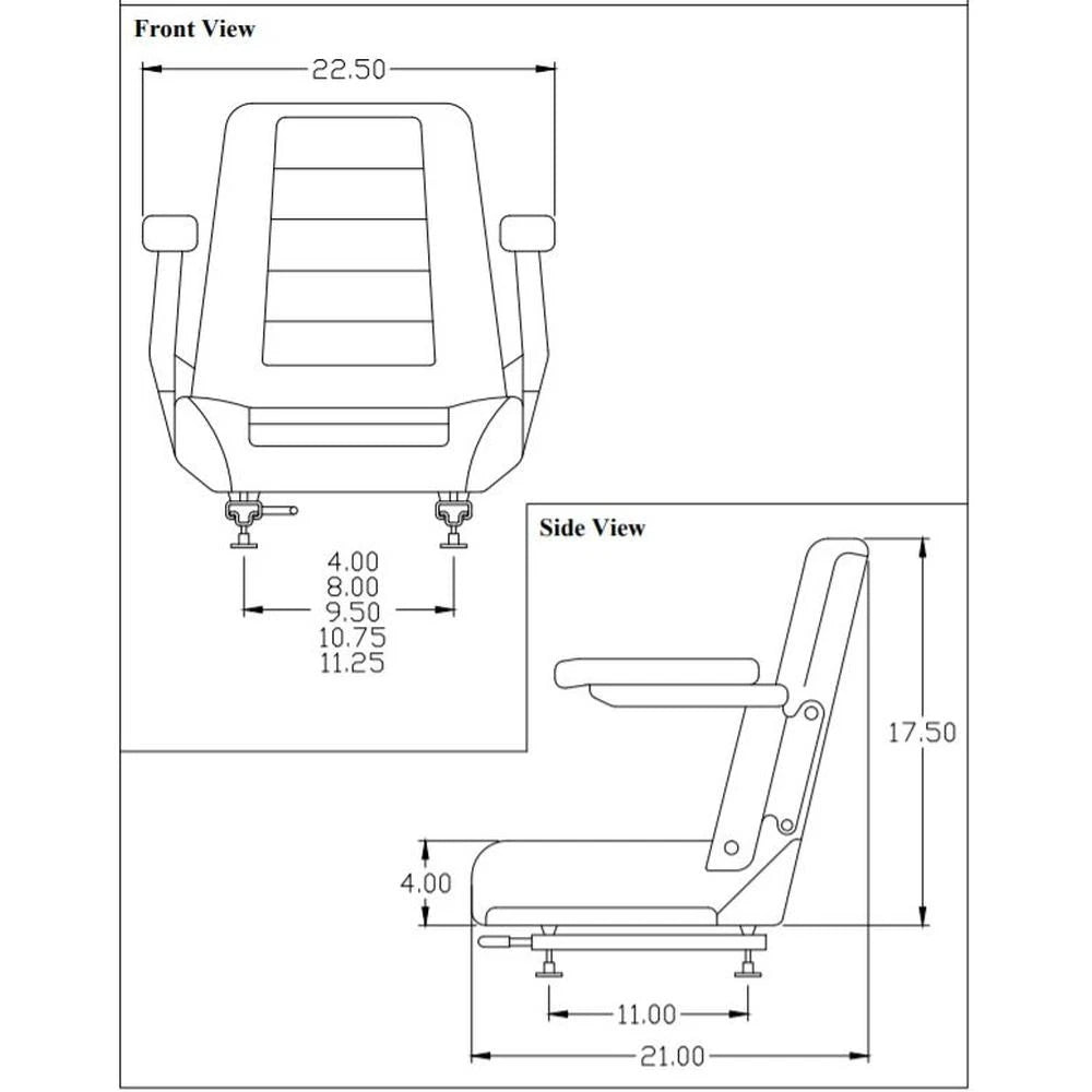 Charcoal Gray Seat for 907 Series (10.69-Inch Wide Mounting)