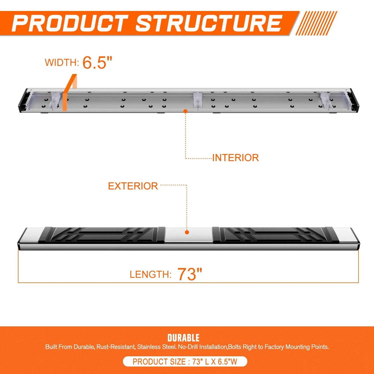 Set of 2 Side Step Nerf Bars for Sierra Silverado Extended Cab (1999–2014)